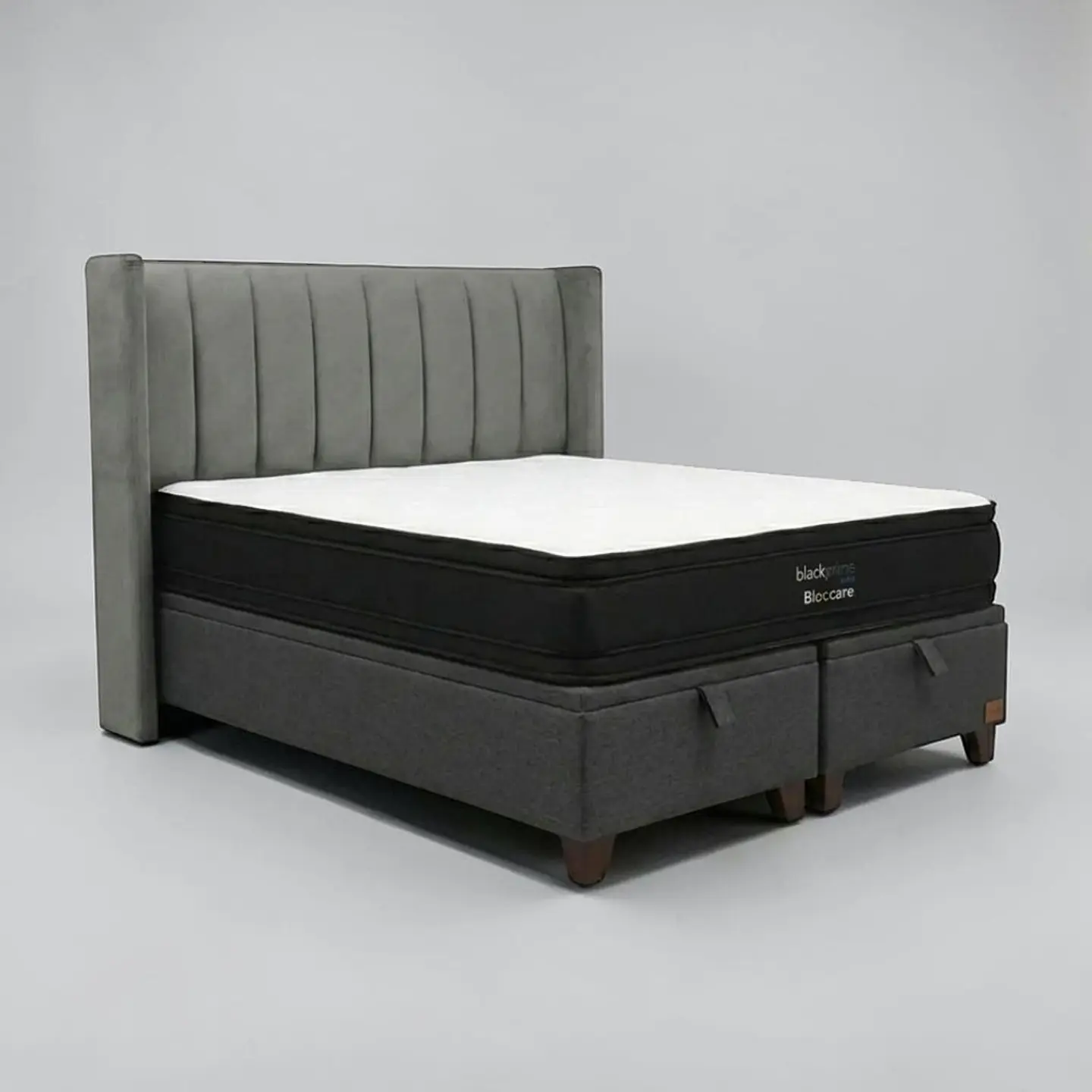 Cama Baul Super King / Colchon black prime + Respaldo TUBULAR 18