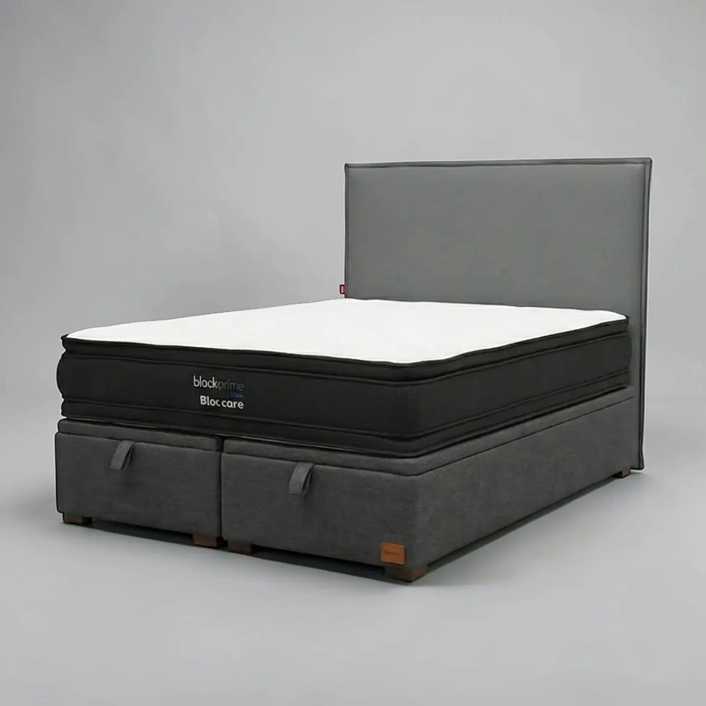 Cama Baul 2 Plazas / Colchon black prime + Respaldo LISO Removible y Lavable 7