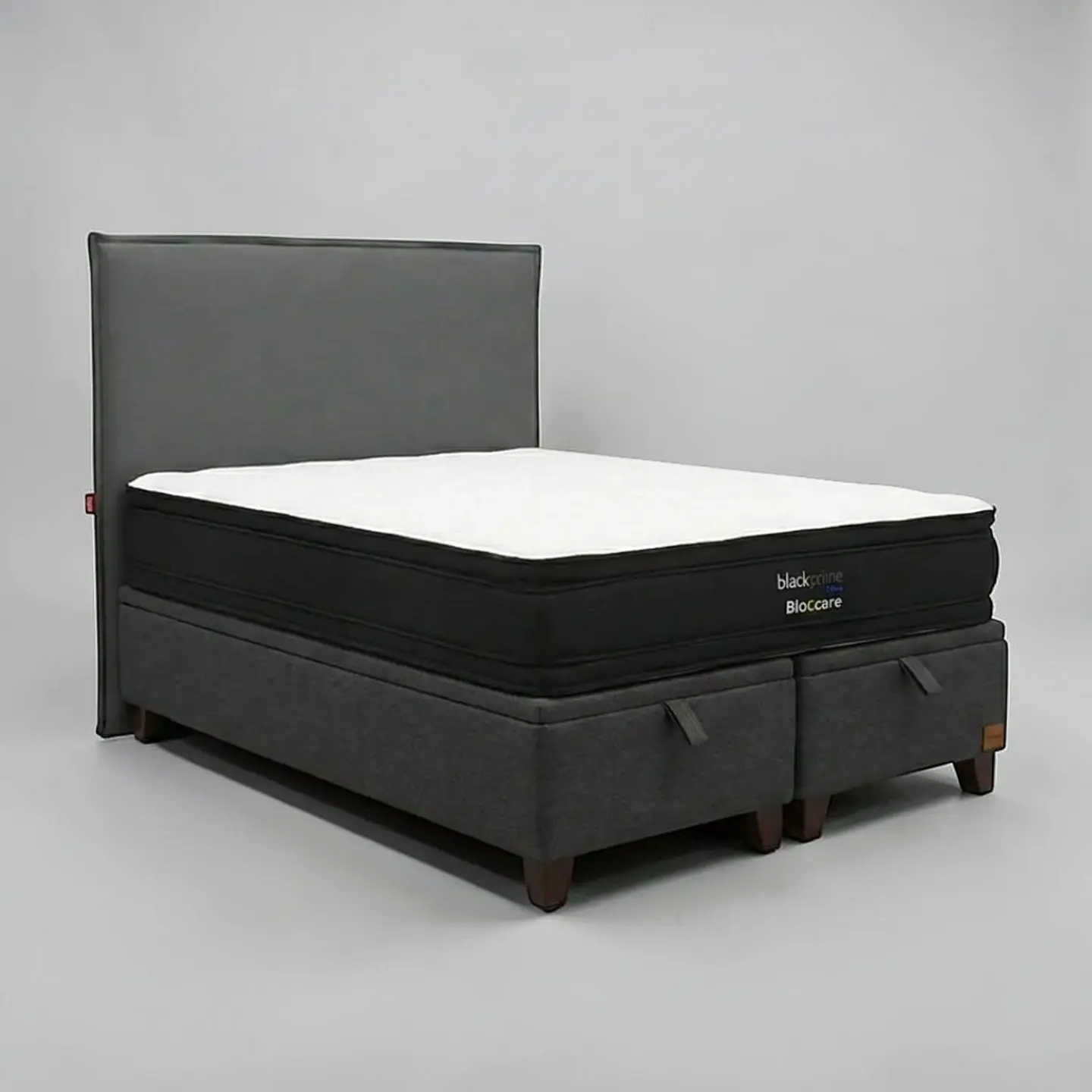 Cama Baul 2 Plazas / Colchon black prime + Respaldo LISO Removible y Lavable 9