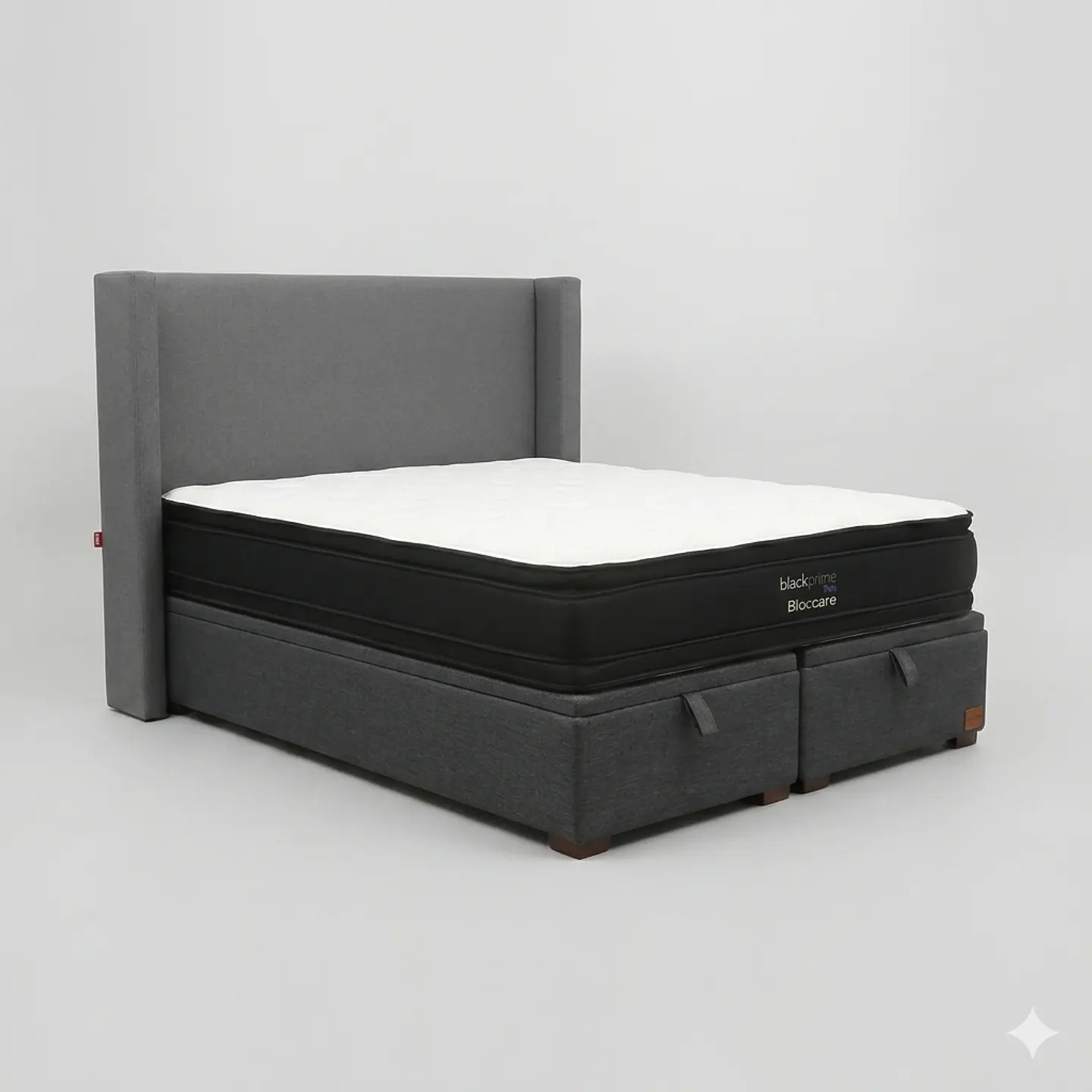Cama Baul Super King / Colchon black prime + Respaldo LISO  Removible y Lavable 15