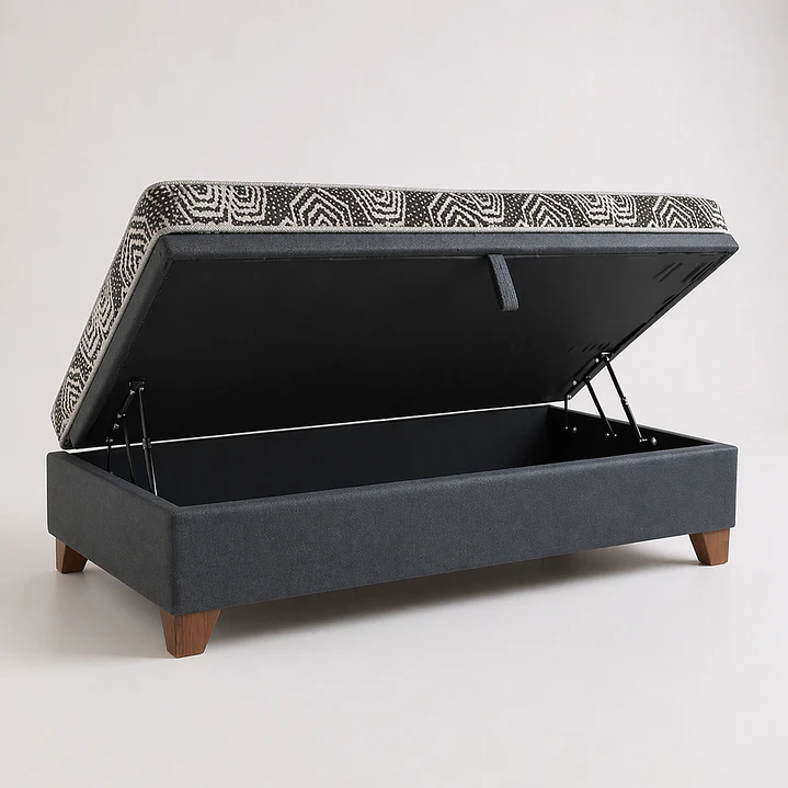 Cama Baul 1 Plaza + Colchon Modelo Ideal  / Con Patas De Madera 4