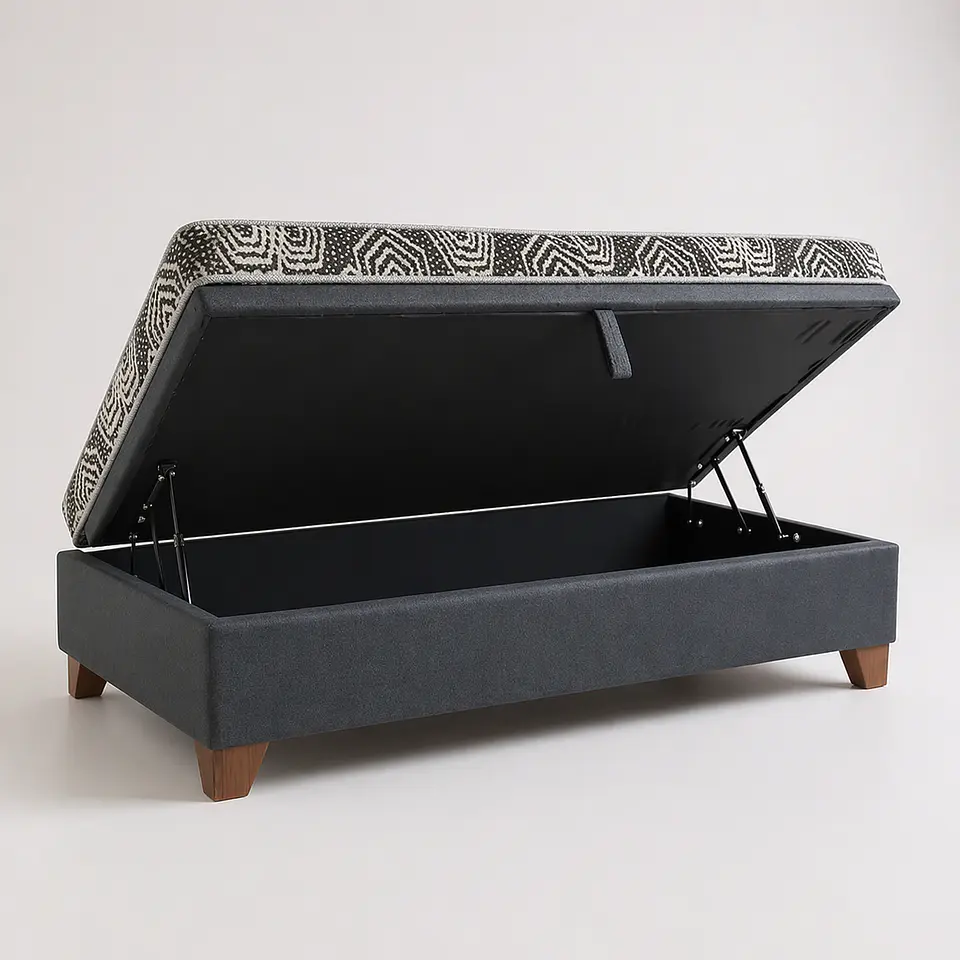 Cama Baul 1 Plaza + Colchon Modelo Ideal  / Con Patas De Madera 4