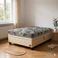 Cama Baul 1 Plaza + Colchon Modelo Ideal  / Con Patas De Madera (Beige) - Miniatura 1