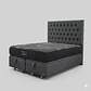 Cama Baul 2 Plazas - Colchon black prime + Respaldo CAPITONNE TACHAS / Ruedas - thumbnail 5
