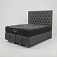 Cama Baul Super King - Colchon black prime + Respaldo CAPITONNE TACHAS / Ruedas - Miniatura 7