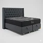 Cama Baul Super King - Colchon black prime + Respaldo CAPITONNE TACHAS / Ruedas - Miniatura 11