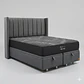 Cama Baul Super King - Colchon black prime + Respaldo TUBULAR  / Ruedas - Miniatura 11