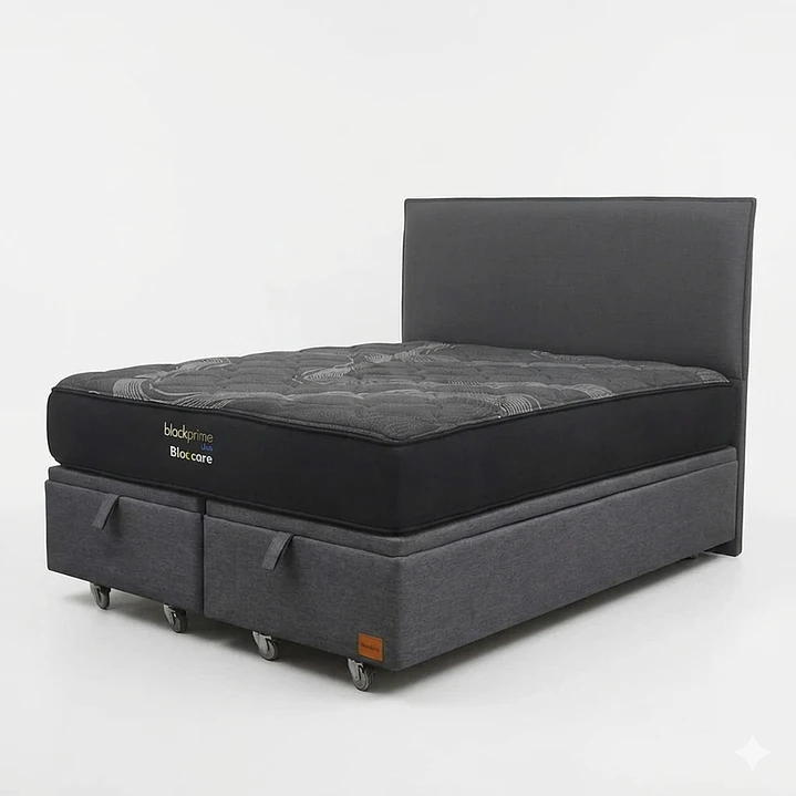 Cama Baul Super King - Colchon black prime + Respaldo LISO 5