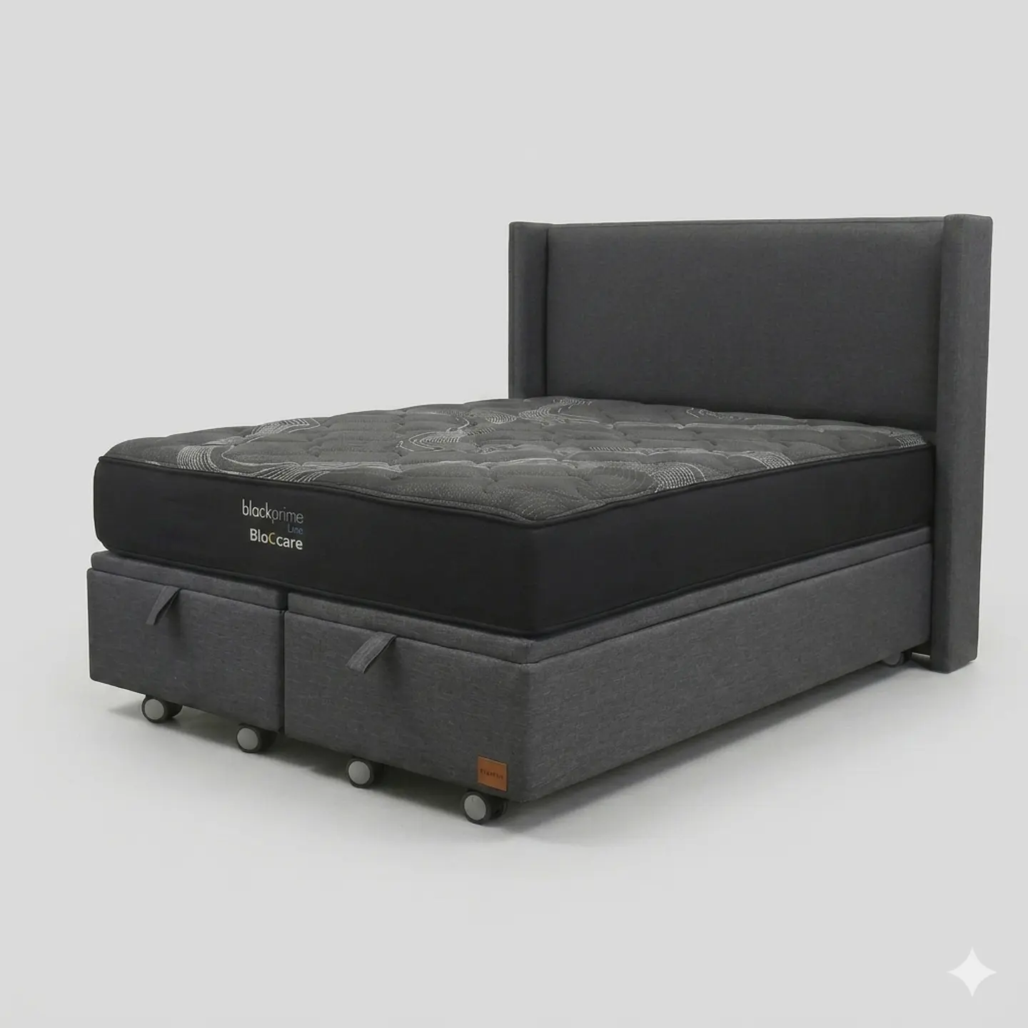 Cama Baul Super King - Colchon black prime + Respaldo LISO 9
