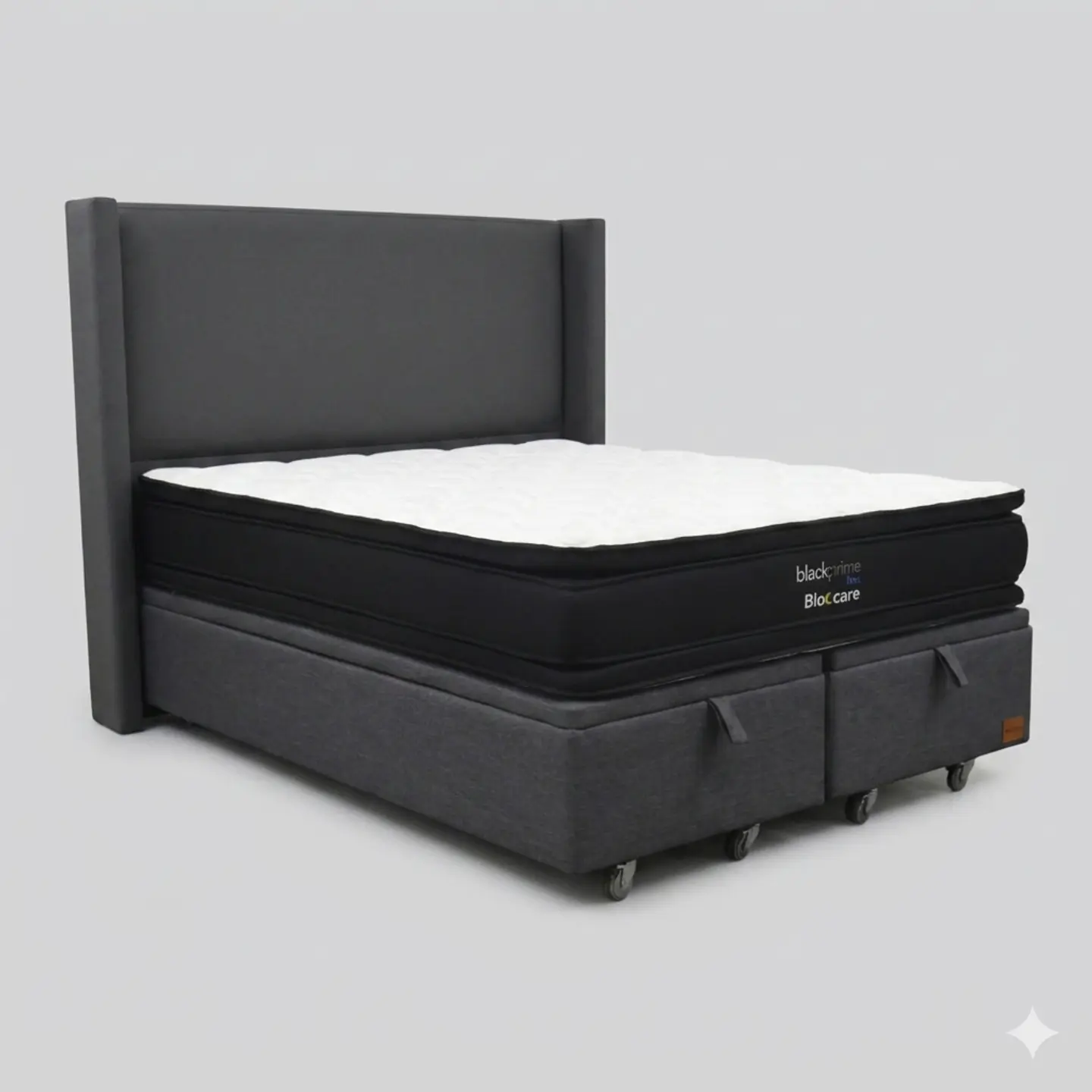 Cama Baul Super King - Colchon black prime + Respaldo LISO 23