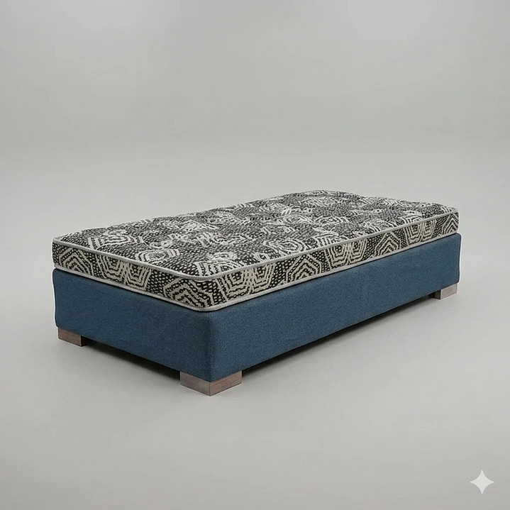 Cama 1 Plaza Box 30 cm + Colchon Modelo Ideal / Con Patas De Madera (Gris) 4