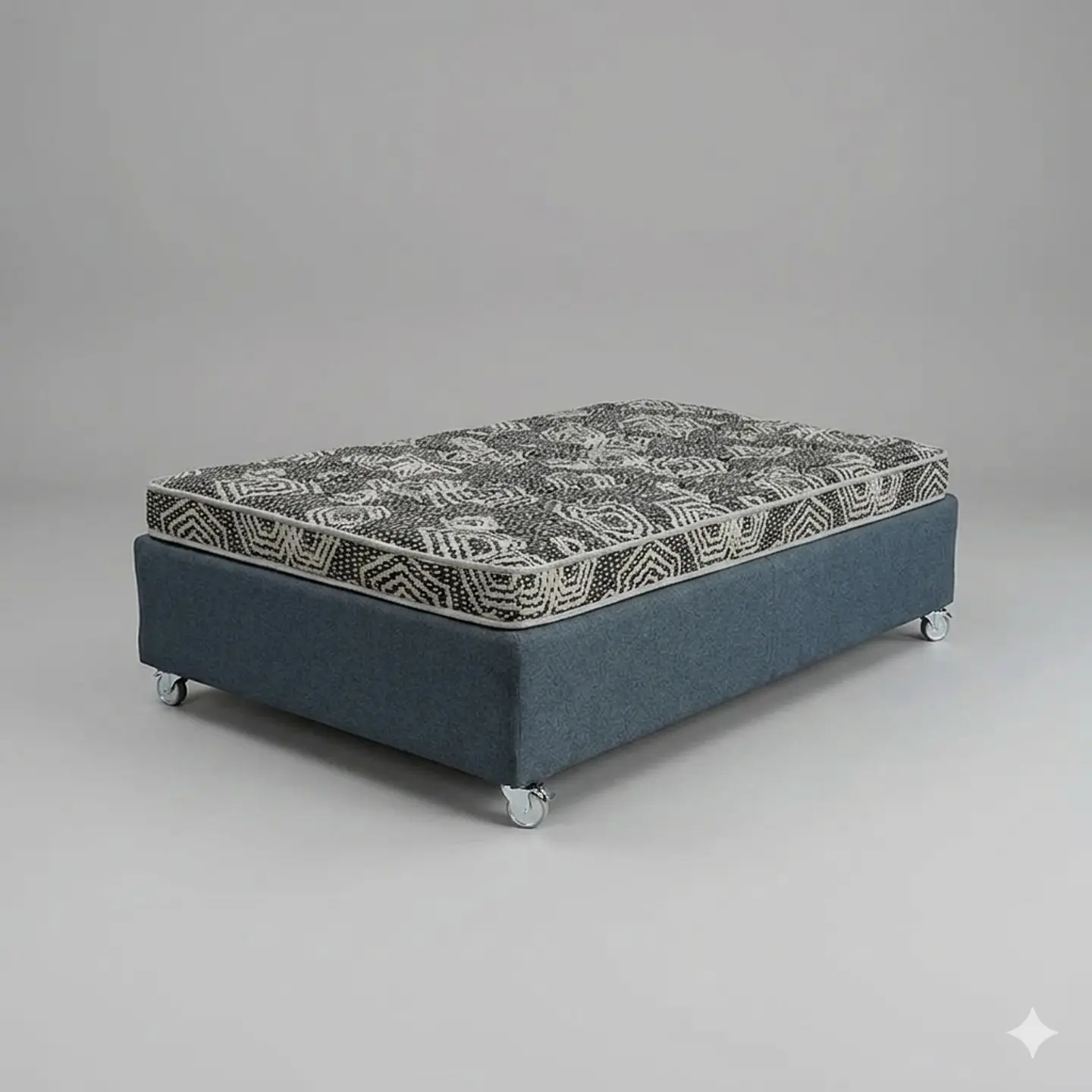 Cama 1 Plaza Box 30 cm + Colchon Modelo Ideal - Ruedas A Eleccion (Gris) 5