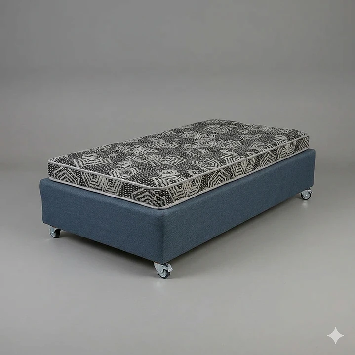 Cama 1.5 Plaza Box 30 cm + Colchon Modelo Ideal - Ruedas A Eleccion (Gris) 7