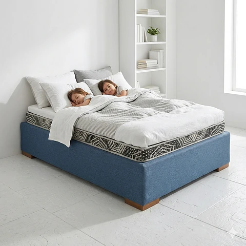 Cama 1.5 Plaza Box 30 cm + Colchon Modelo Ideal / Con Patas De Madera (Gris)