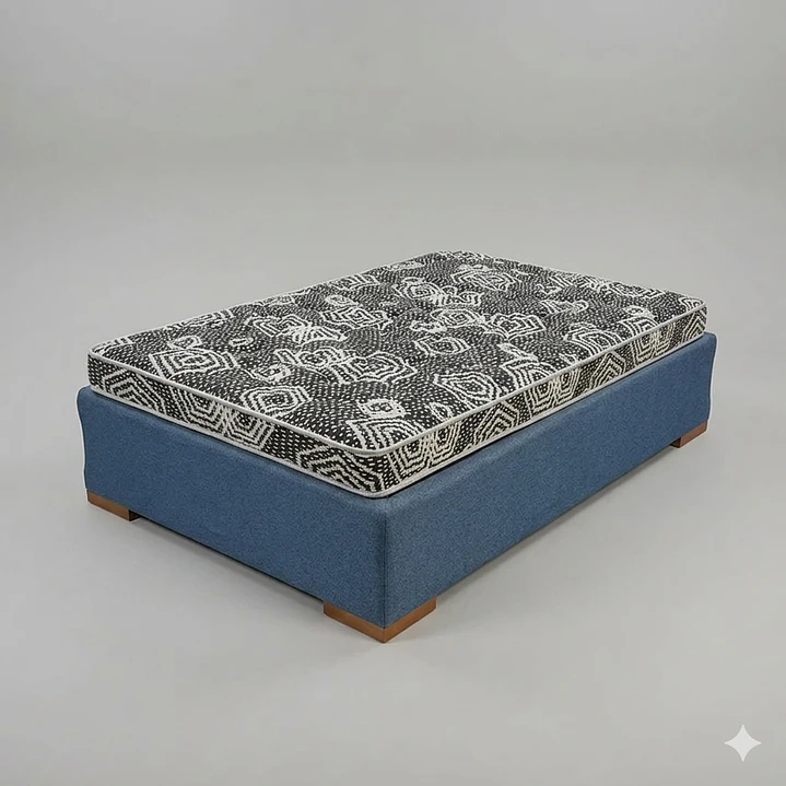 Cama 1.5 Plaza Box 30 cm + Colchon Modelo Ideal / Con Patas De Madera (Gris) 2