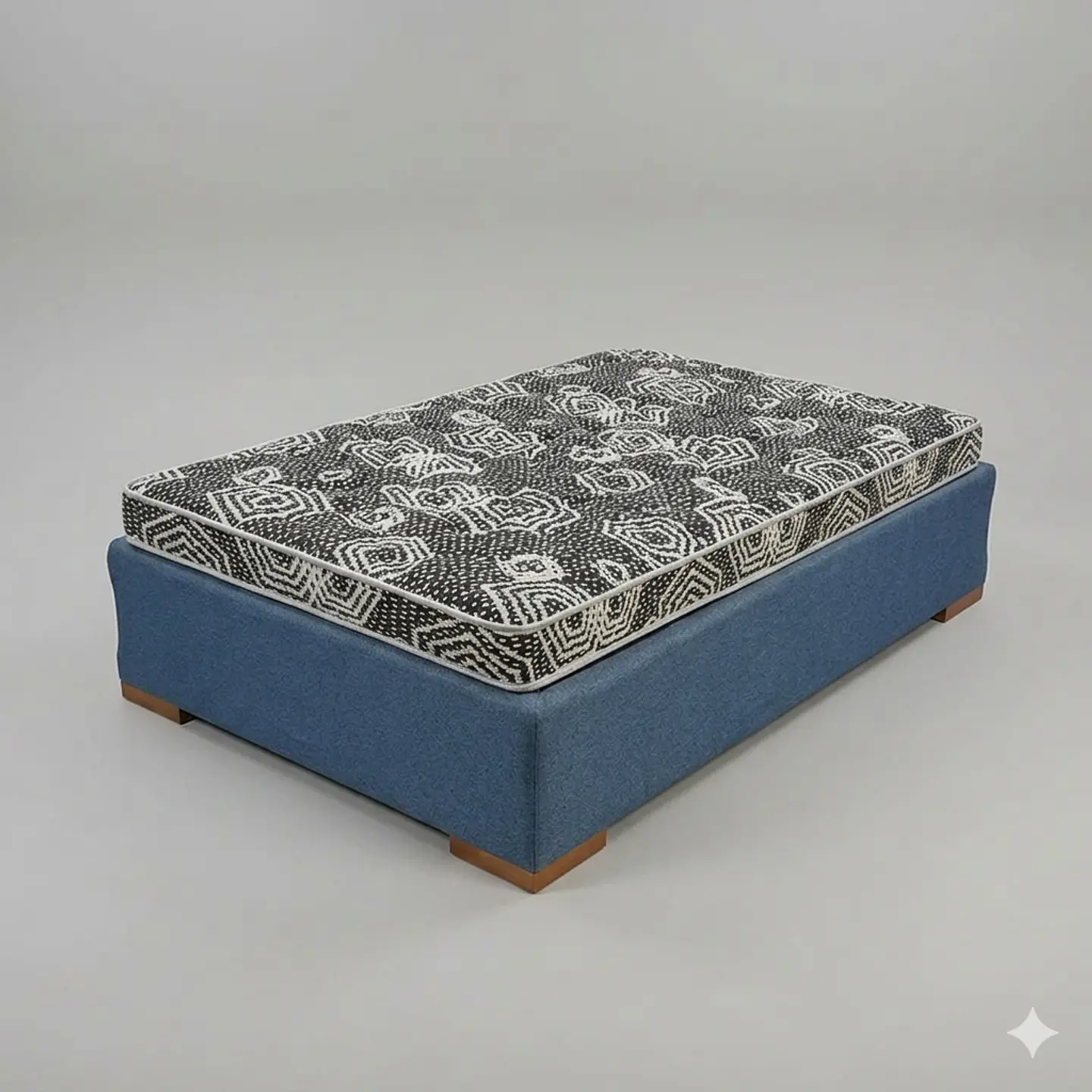 Cama 1.5 Plaza Box 30 cm + Colchon Modelo Ideal / Con Patas De Madera (Gris) 2