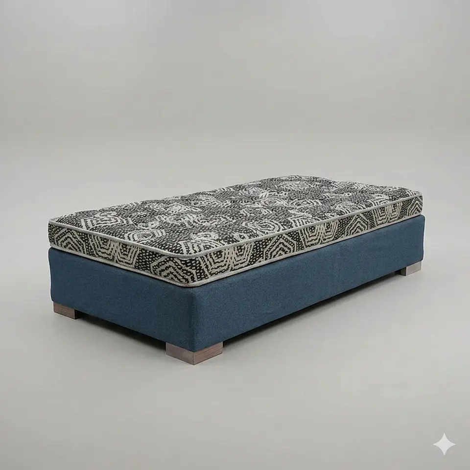 Cama 1.5 Plaza Box 30 cm + Colchon Modelo Ideal / Con Patas De Madera (Gris) 4