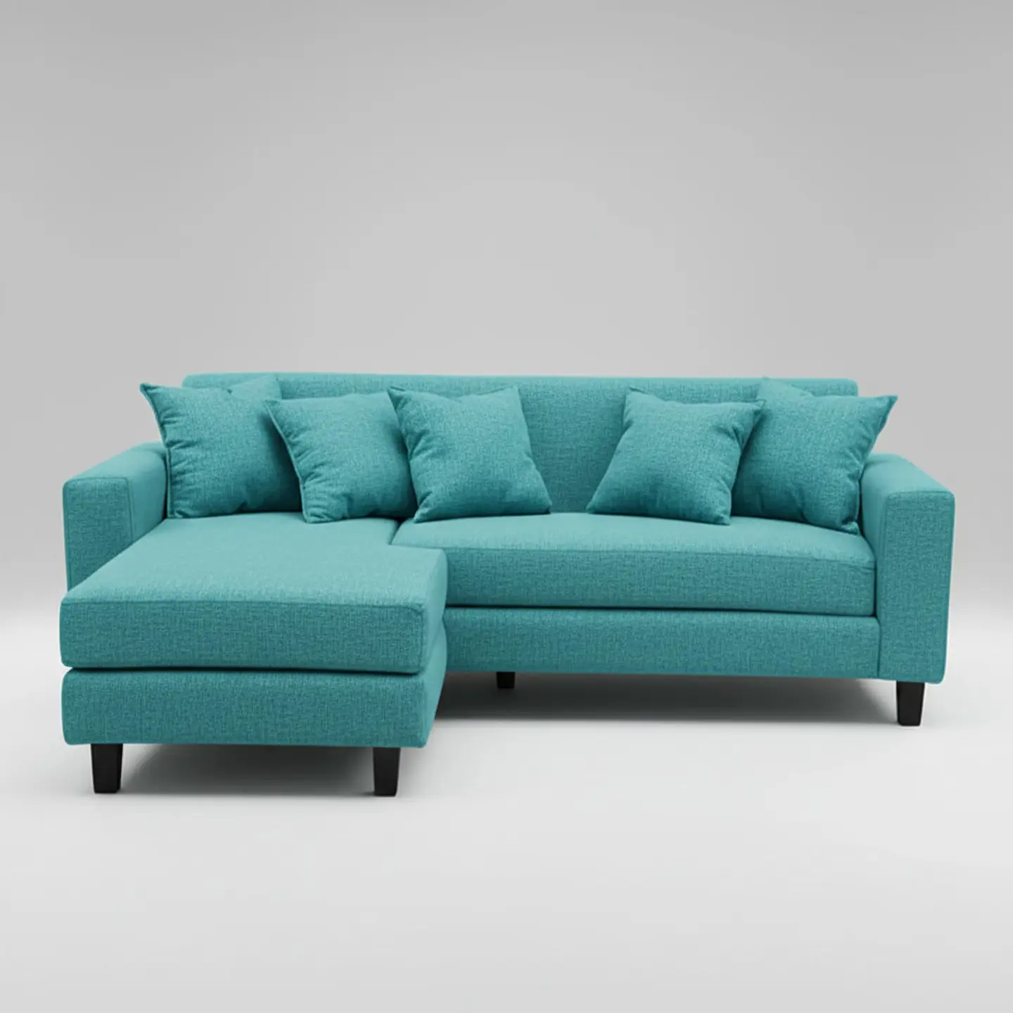 Sofa Seccional Bloccare 3  Cuerpos - Tela Verona Turqueza 3