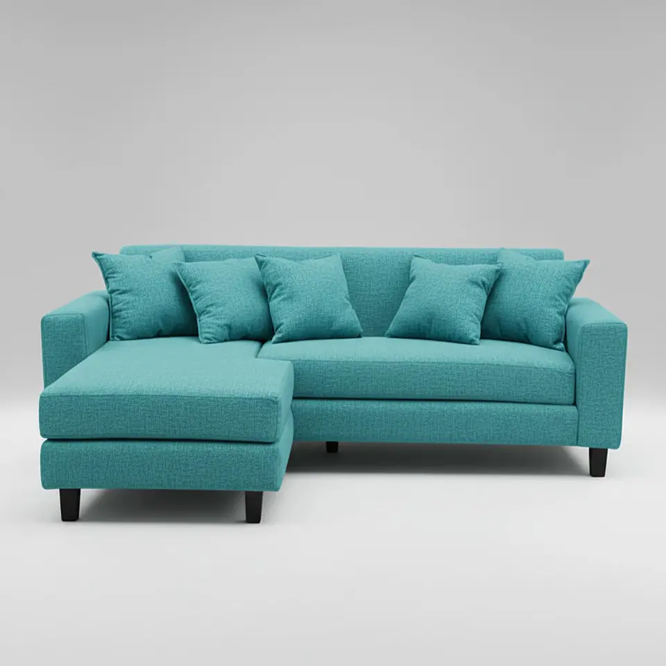 Sofa Seccional Bloccare 3  Cuerpos - Tela Verona Turqueza 3