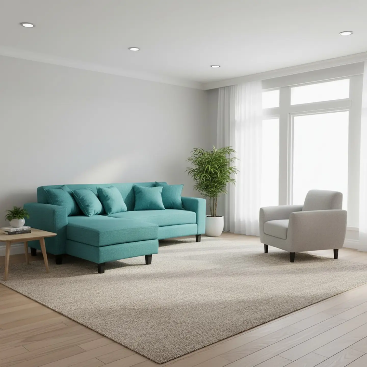 Sofa Seccional Bloccare 3  Cuerpos - Tela Verona Turqueza 5