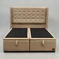 Base Dividida Baul Super King + Respaldo / Patas De Madera (Beige) - Miniatura 4