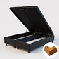 Base Dividida Baul Super King + Respaldo / Patas De Madera (Negro) - Miniatura 5