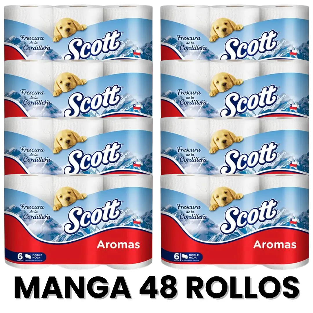 Papel Higienico Scott Aromas Doble Hoja 48 Rollos - MANGA x 8 1