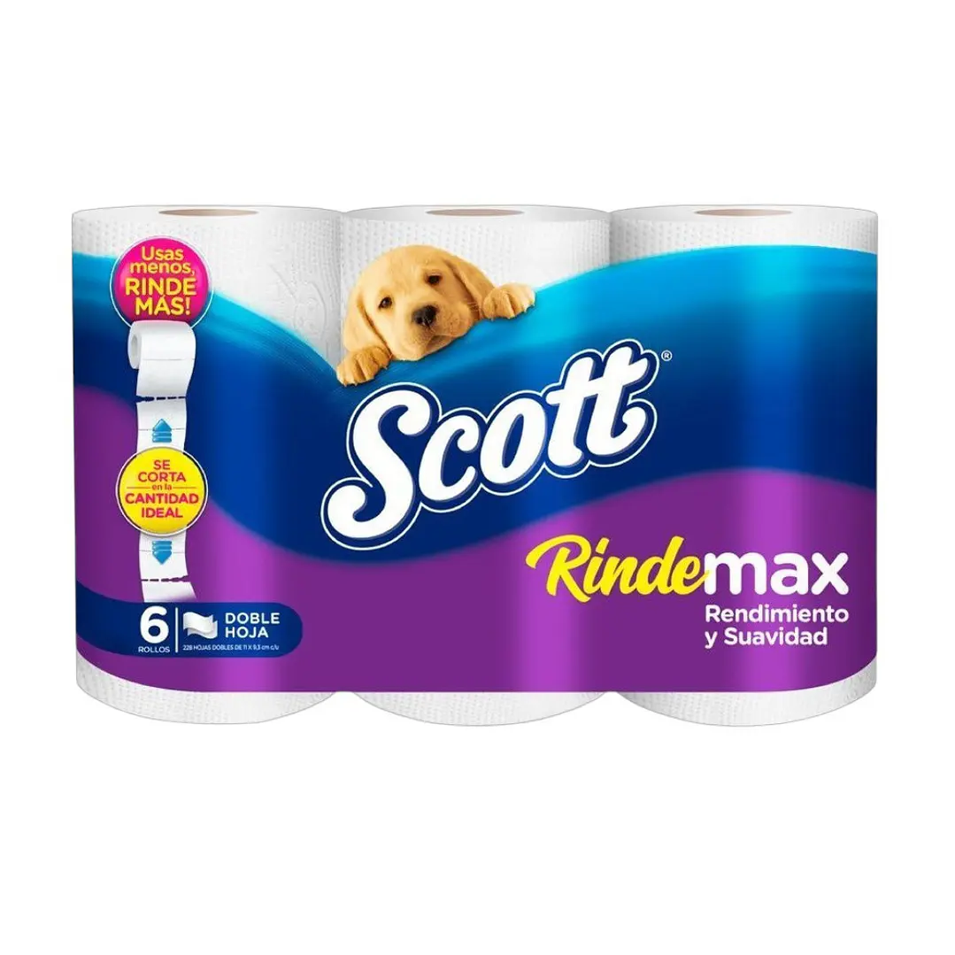 Papel Higienico Scott RINDEMAX 6 unidades 22 mts 3