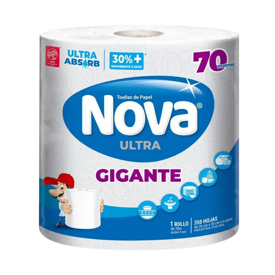 Toalla Nova Ultra Gigante 70 Metros 350 Hojas - MANGA x 8 4