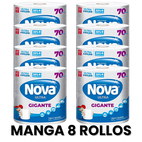 Toalla Nova Ultra Gigante 70 Metros 350 Hojas - MANGA x 8