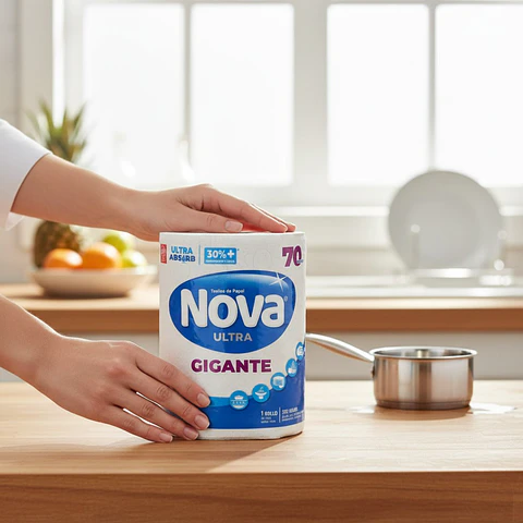 Toalla Nova Ultra Gigante 70 Metros 350 Hojas - MANGA x 8