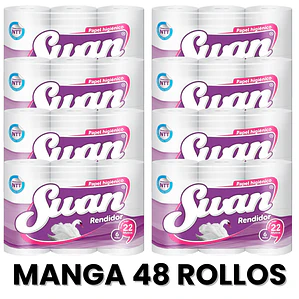 Papel Higienico Swan 20 Metros RENDIDOR Doble Hoja 48 Rollos - MANGA x 8