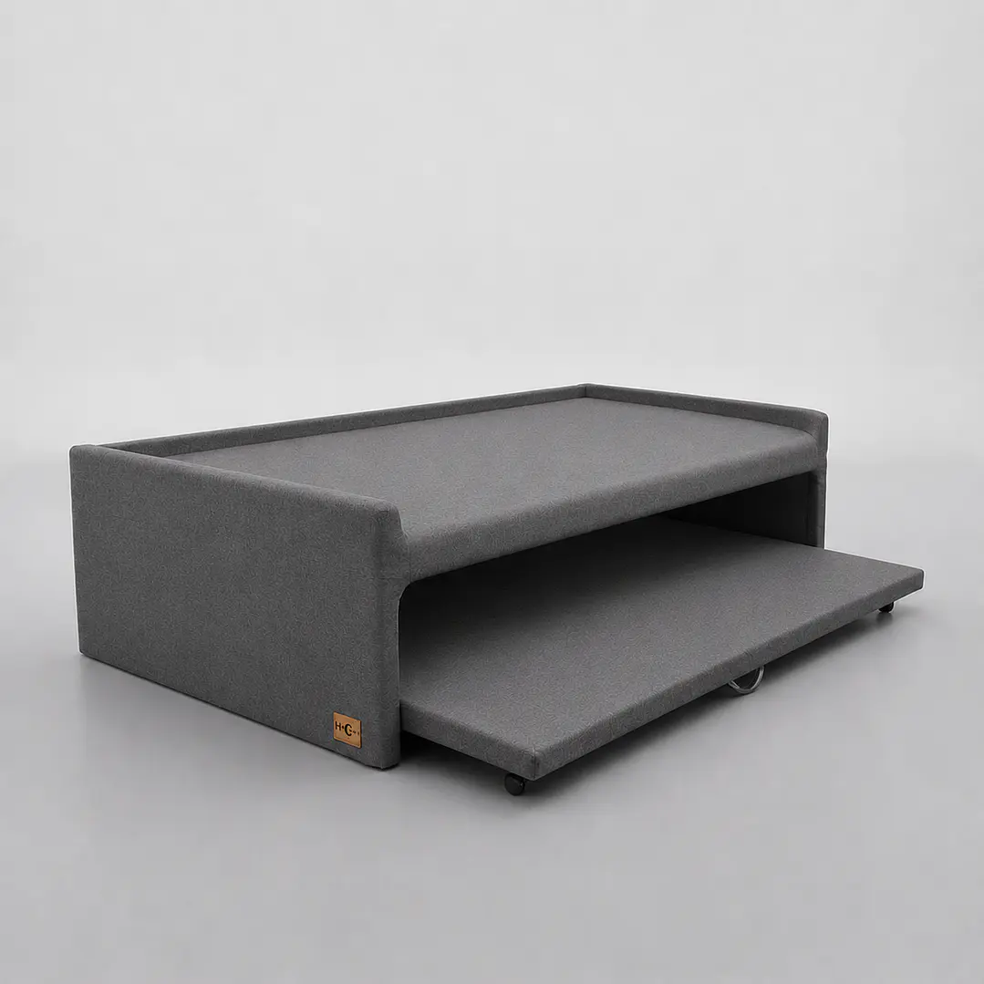 Base de cama nido 1.5 Plaza / 190 cm Arriba y Abajo - Ruedas Diván (Gris) 3