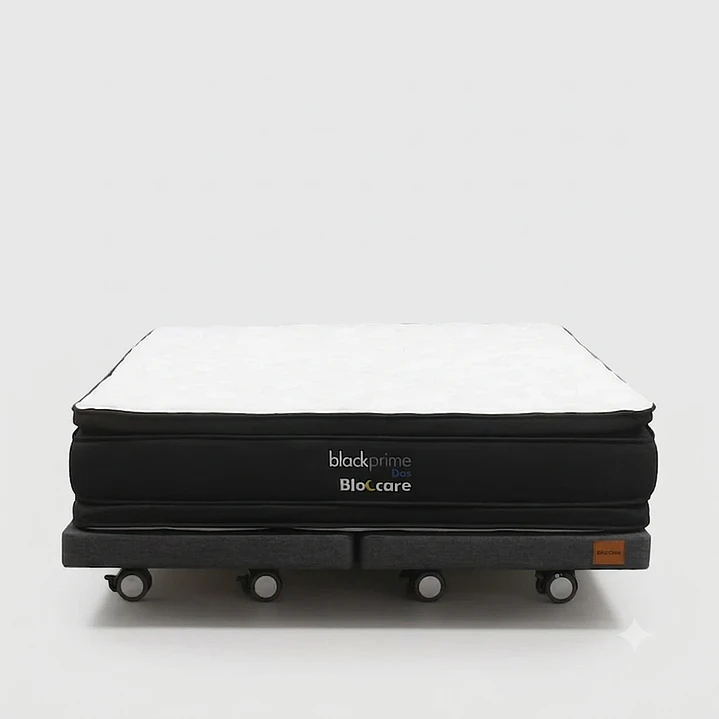 Cama King Box 13 cm + Colchon Black Prime - Modelo Dos - Ruedas A Eleccion (Gris) 3