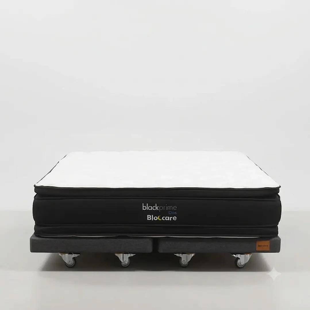 Cama King Box 13 cm + Colchon Black Prime - Modelo Dos - Ruedas A Eleccion (Gris) 7