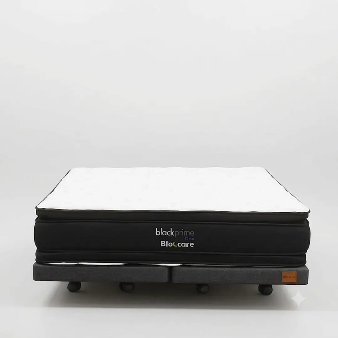 Cama King Box 13 cm + Colchon Black Prime - Modelo Dos - Ruedas A Eleccion (Gris) 9