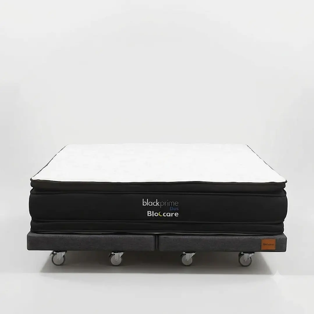 Cama 2 Plazas Box 13 cm + Colchon Black Prime - Modelo Dos - Ruedas A Eleccion (Gris) 5