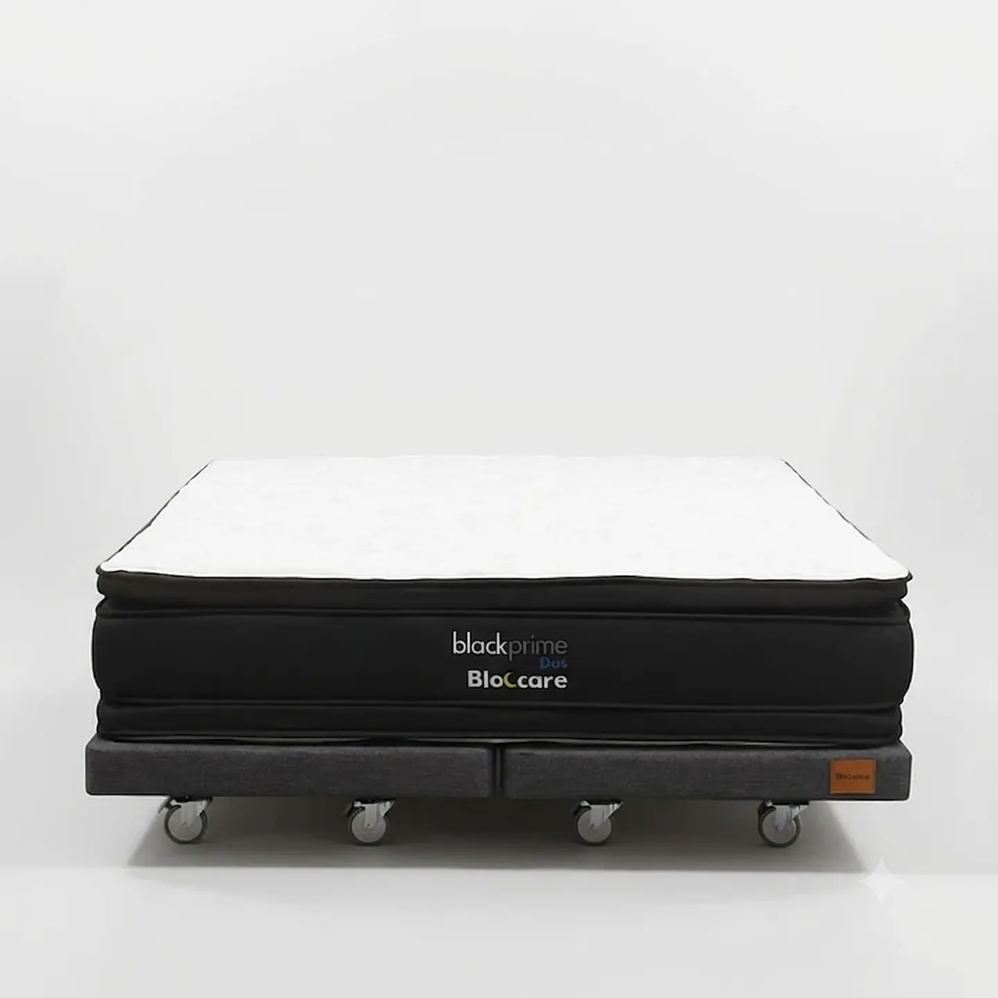 Cama 2 Plazas Box 13 cm + Colchon Black Prime - Modelo Dos - Ruedas A Eleccion (Gris) 5