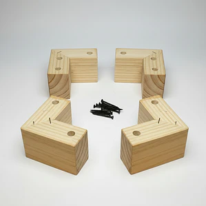 Kit 4 Patas Tipo L - Altura 6.5 cm - MIEL