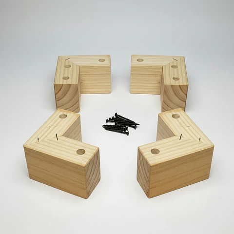 Kit 4 Patas Tipo L - Altura 6.5 cm - MIEL