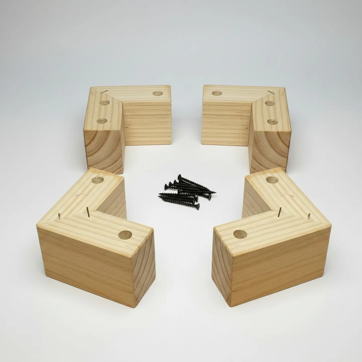 Kit 4 Patas Tipo L - Altura 6.5 cm - MIEL 1