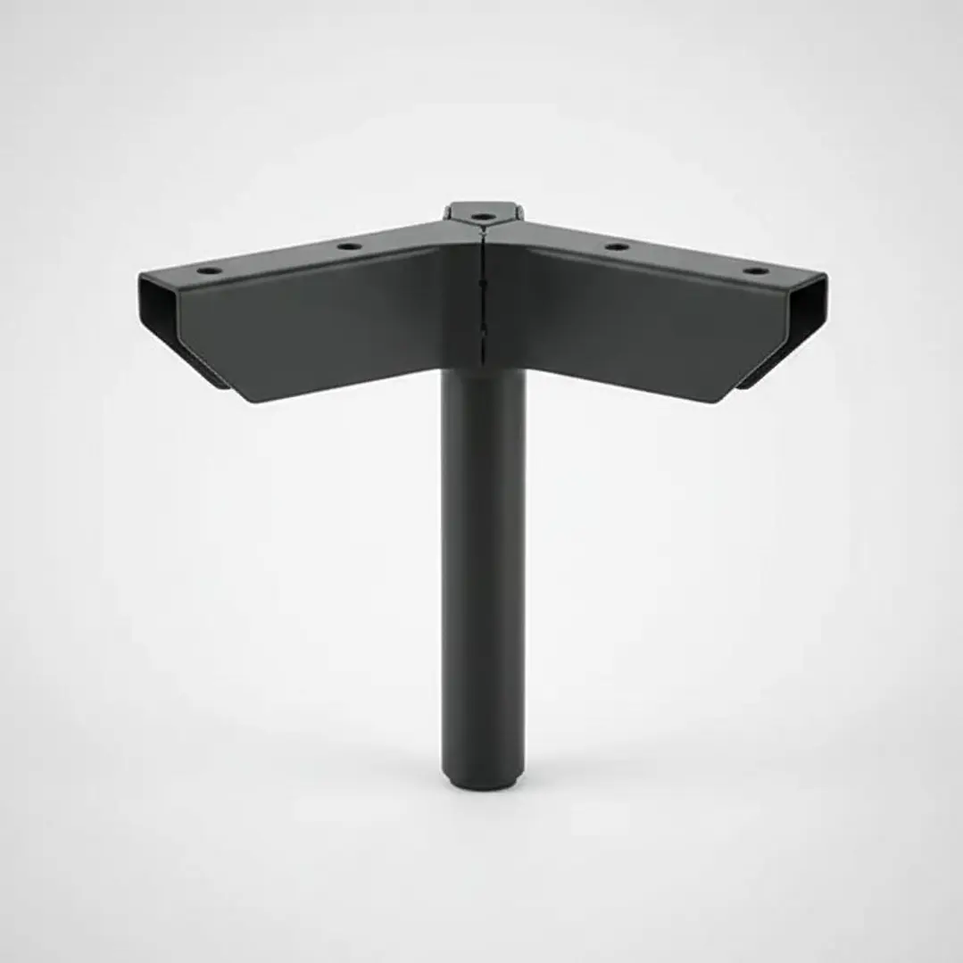 Patas Metalicas Para Muebles Con Placa De 12 Cm - Pack 4  5