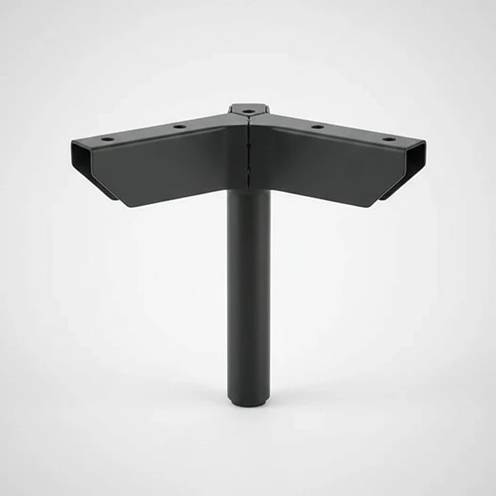 Patas Metalicas Para Muebles Con Placa De 12 Cm - Pack 4  5