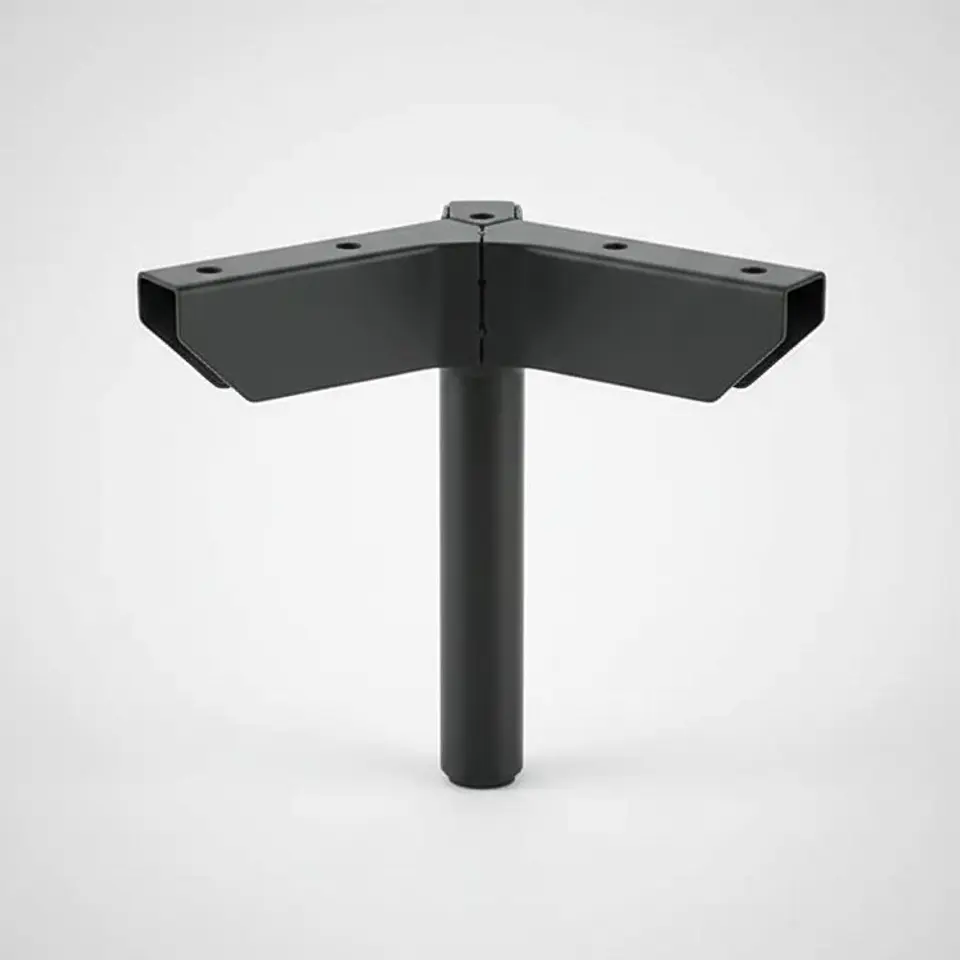 Patas Metalicas Para Muebles Con Placa De 12 Cm - Pack 4  5