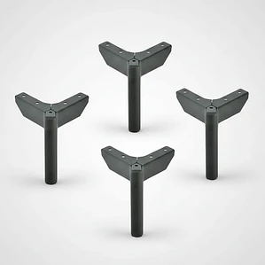 Patas Metalicas Para Muebles Con Placa De 12 Cm - Pack 4 