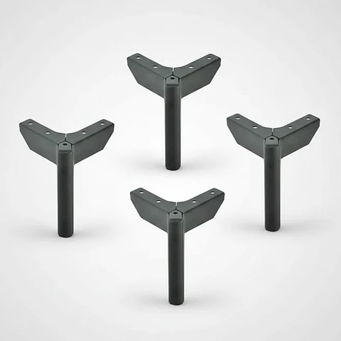 Patas Metalicas Para Muebles Con Placa De 12 Cm - Pack 4 