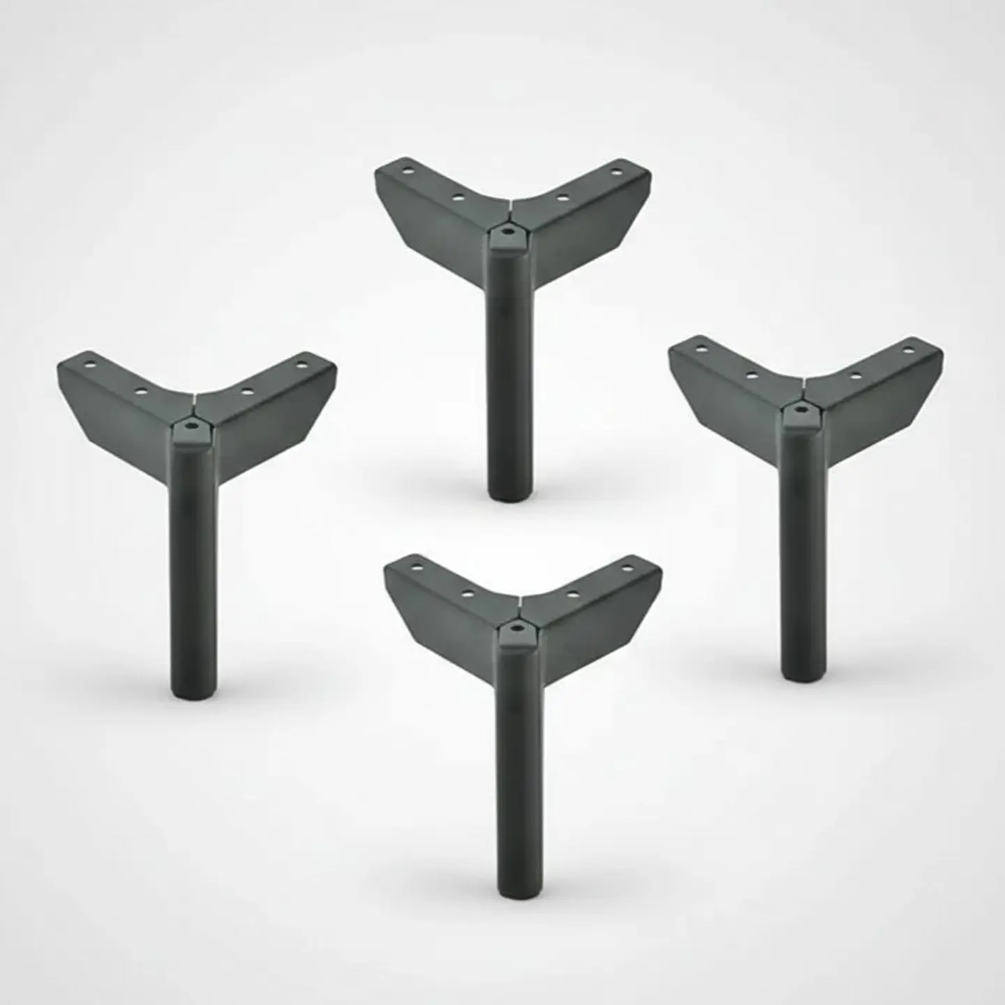 Patas Metalicas Para Muebles Con Placa De 12 Cm - Pack 4  1