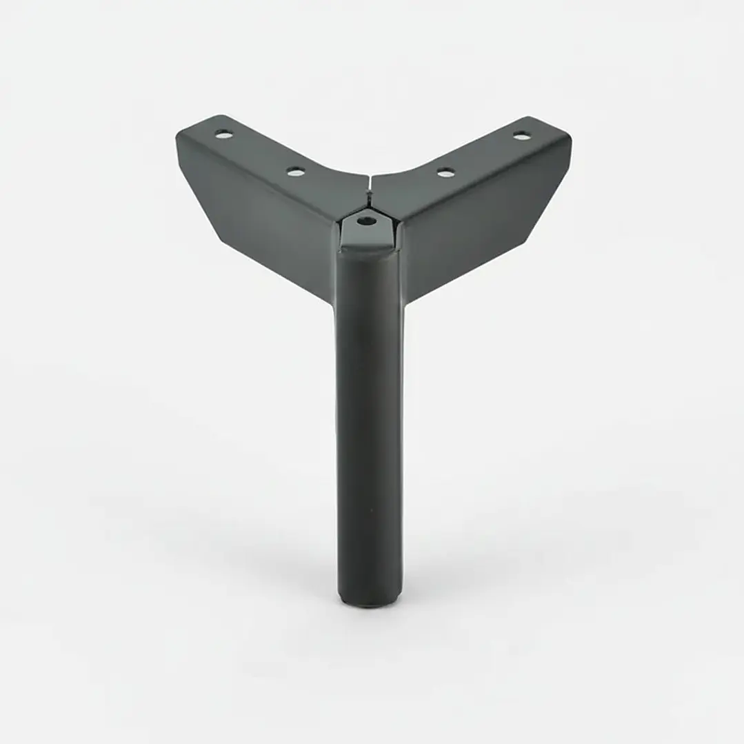 Patas Metalicas Para Muebles Con Placa De 12 Cm - Pack 4  2