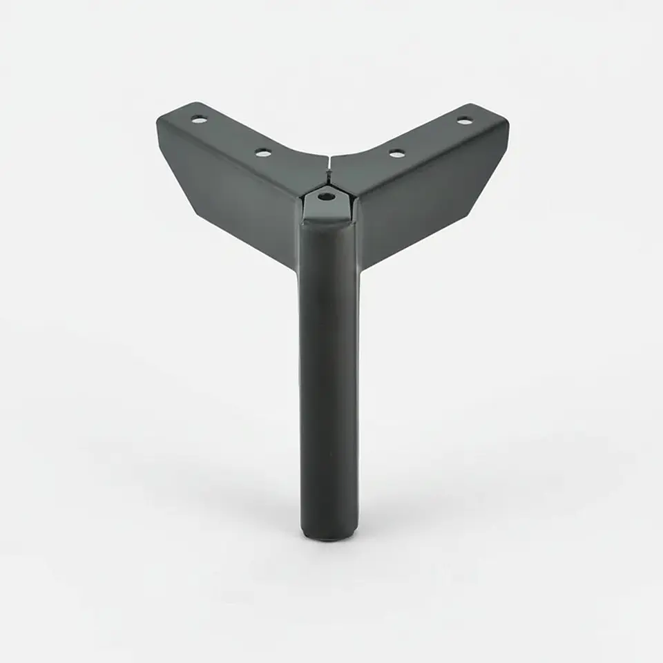 Patas Metalicas Para Muebles Con Placa De 12 Cm - Pack 4  2