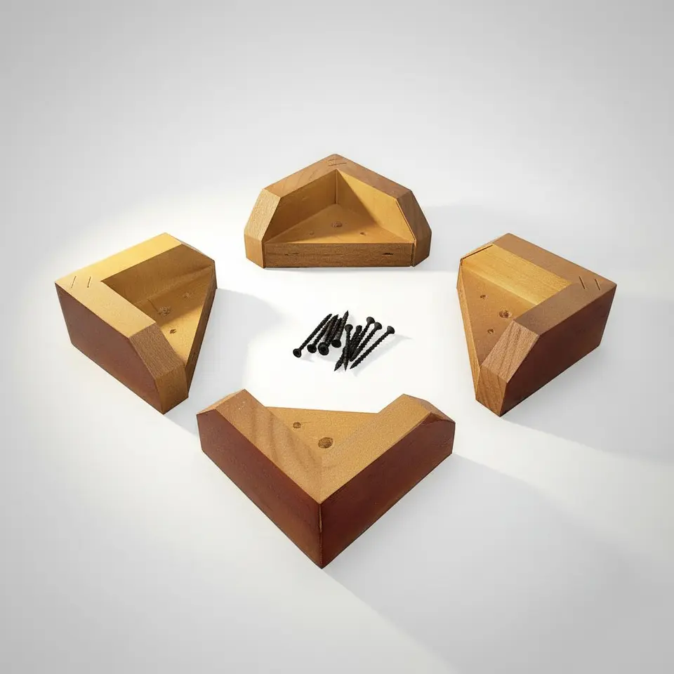 Kit 4 Patas Tipo L - Altura 4.5 cm - CAOBA 4